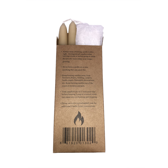 7 Inch Hand Dipped Taper Beeswax Candle 