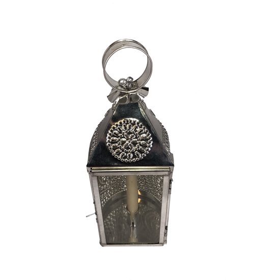 Pierced Tin Lantern with glass Door