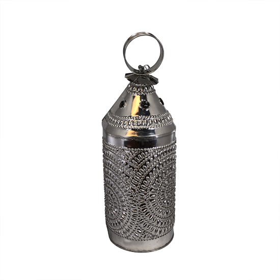 Pierced Tin Lantern with glass Door